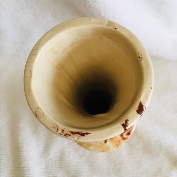 Vtg Alaska Pottery Red-Brown White Swirl Vase - Picture 5 of 6